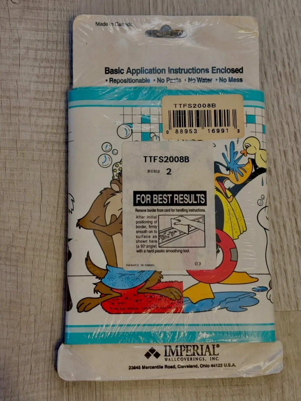 Looney Tunes 90s Self Adhesive Wall Paper Border Stick On Bathroom Brand New Vtg